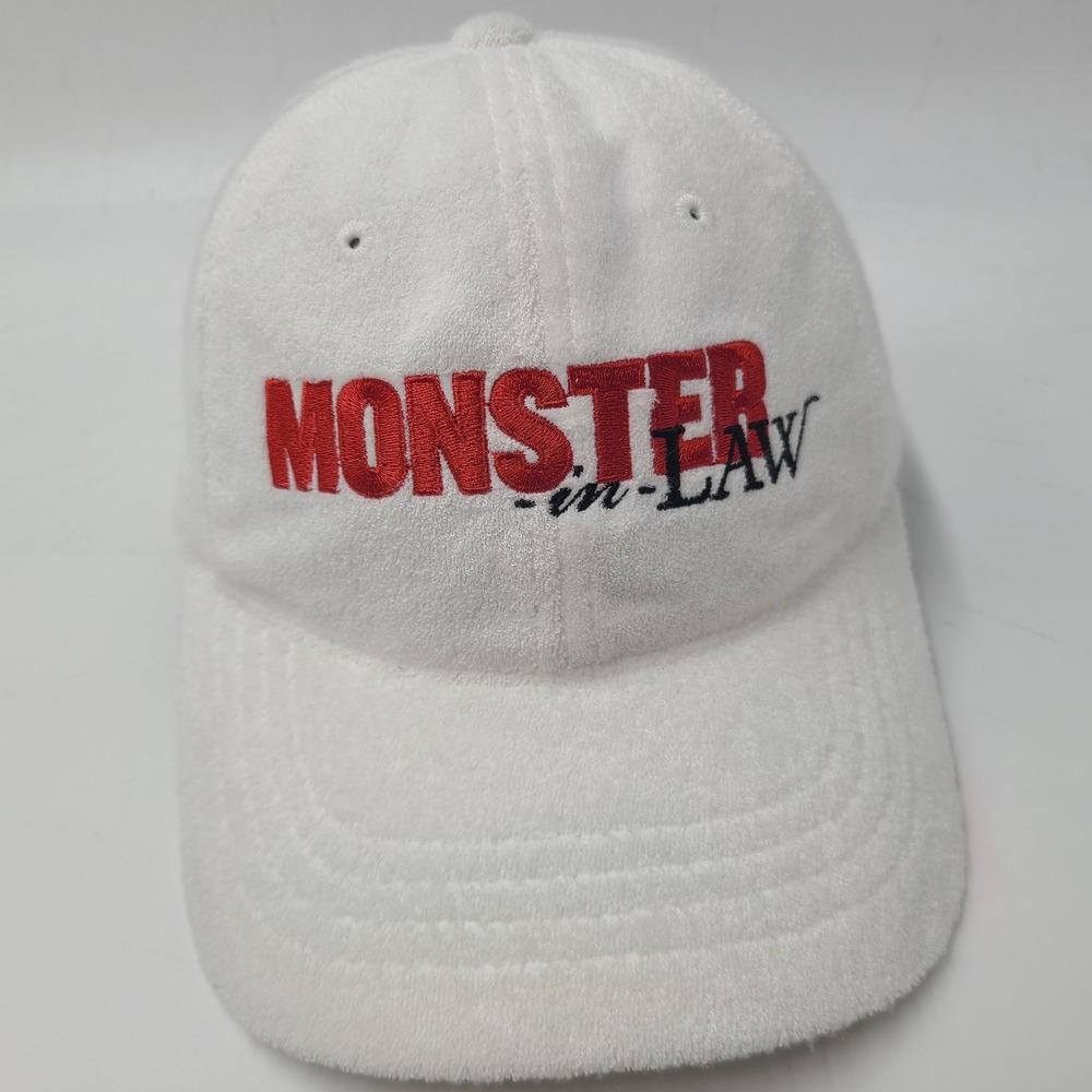 Vintage Women Monster in Law Movie Promo Hat Strapback White‎ Red Terry Cotton